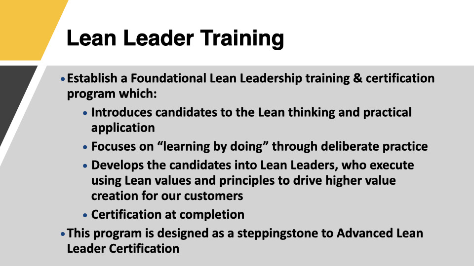 Lean Leader Training